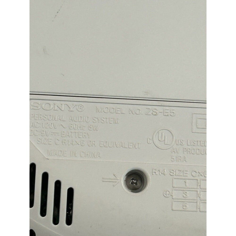 Red Sony ZS-E5 Portable CD Player - AM/FM Radio AUX Input Portable Stereo Works - Picture 7 of 8